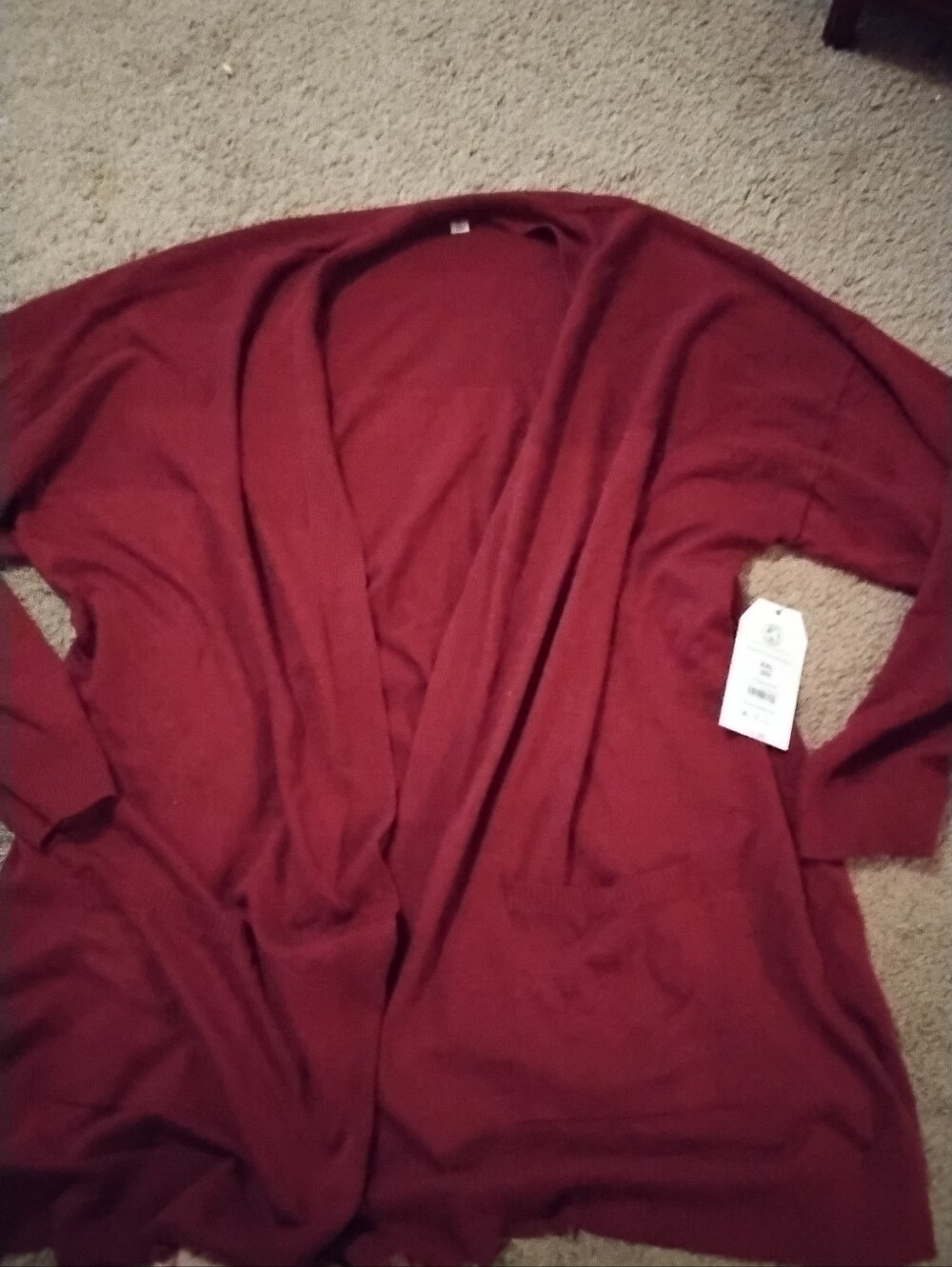 Time And True Women’s Open-Front Cardigan Sweater - Burgundy XXL